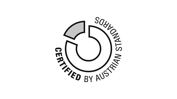 Logo: Certified by Austrian Standards